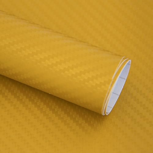Pellicola in fibra di carbonio per auto, protezione dai graffi sulla carrozzeria, impermeabile e protezione solare per auto, 50 x 300 cm (giallo)