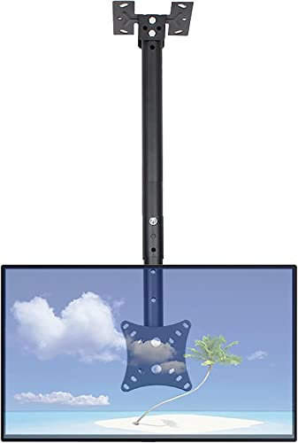 Supporto TV da soffitto regolabile per 12 schermi LED da 32 pollici, girevole a 360° e inclinabile, capacità di carico 45 kg, altezza 1,8 m, compatibile con la maggior parte dei televisori Facile da