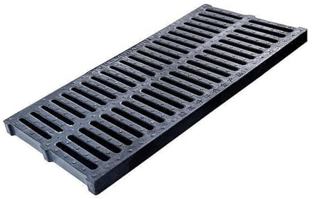 URUCHF Garden Drainage Kanalabdeckungen für Außenabläufe, Schwarze Kunststoff-Ablaufkanalabdeckung, großer Gitterrost für Hof/Garten/Einfahrt(500x200x25mm)
