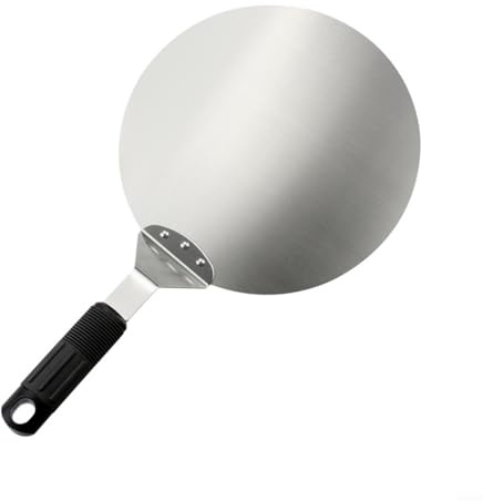 Pala per pizza in acciaio inox con manico ergonomico, pala da forno da 25/30,5 cm, per sollevare e servire pane, pasticcini, torte (25,4 cm)