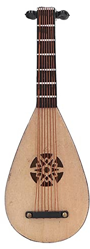 Jelquix Simulazione in Legno di Pino in Miniatura Modello Pipa Squisita Decorazione per Strumenti a Corda per Casa delle Bambole, Mini Display per Strumenti Musicali per lo Sviluppo della
