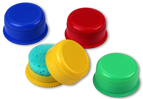 Rheita 5006 Schwammdose aus Kunststoff, farblich sortiert, Durchmesser 60 mm, Höhe 30 mm,farblich sortiert