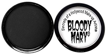 Bloody Mary Solid Black Eyeshadow Eye Makeup - Intense Black by Bobbie Weiner for Theater Costume Halloween & Everyday Drama - Professional Quality, Skin-Friendly & Long-Lasting - 0.25oz Travel Size