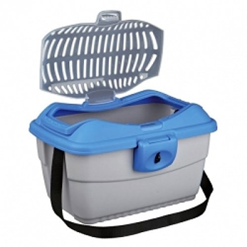 Trixie Kleintier-Transportbox Mini-Capri - hellgrau/blau