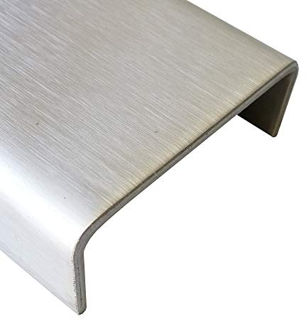 U-Profil Edelstahl k240 geschliffen 2000mm lang 0,8mm starke Abdeckprofile Abdeckschienen Mauerabdeckung Zarge Hohlprofil2 Meter (15x80x15mm)