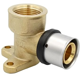 Pipetec Pressfitting Wandwinkel 26x3 3/4 Zoll IG 52mm Wandscheibe TH Kontur Verbundrohr, DVGW, TH-Profil