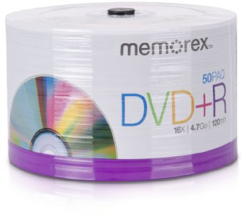 Memorex 32020031731 Lot de 50 disques de Base DVD+R 16x Eco