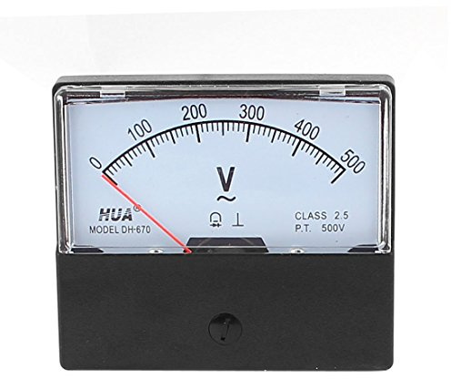 sourcing map DH-670 AC 0-500V Tension Analogue v Voltmètre Indic Table aiguille