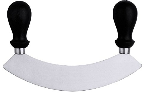 Tajadera de acero X65CrMoV15, mate, con mango hueco manejable, con asas de polietileno, longitud: 16 cm