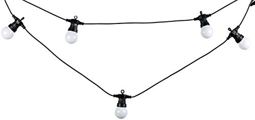 Lunartec Partyleuchten: Party-LED-Lichterkette m. 20 LED-Birnen, 6 Watt, IP44, warmweiß, 9,5 m (Glühbirne mit Lichterkette, Outdoor Glühbirne, Disco)