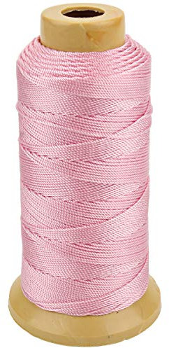 Twisted Nylon Line Twine Cordón para Jardinería Marcado Proyectos de Bricolaje Elaboración de Mampostería (1mm-656 Feet, Rosado)