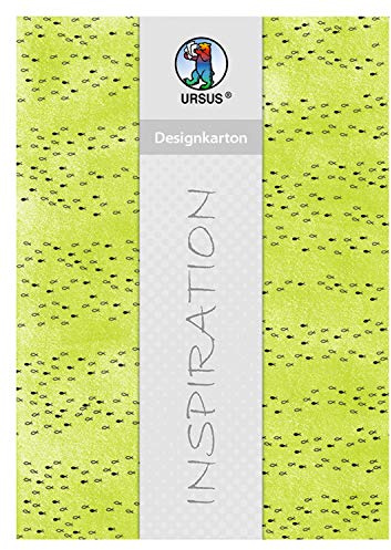 Ursus 62414606F - Designkarton, Halleluja, apfelgrün, DIN A4, 200 g/qm, 5 Blatt, mit Banderole, beidseitig bedruckt, Vorderseite mit Motiv, Rückseite einfarbig, ideal für vielerlei Bastelarbeiten
