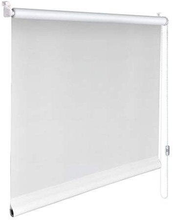 Sonnenschutz-HH® - Mini Sichtschutzrollo Minirollo Sonnenschutz Rollo KLEMMFIX Seitenzugrollo Kettenzugrollo inkl. Klemmträger ohne Bohren - Außenmaß Breite 140 x 220 cm Höhe - weiß