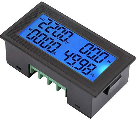 Taidda Voltímetro de amperímetro Voltímetro de CA, Voltímetro de amperímetro robusto y duradero YB5140DM Multifunción Voltímetro de amperímetro de CA 0~20A Pantalla digital