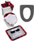 D-FantiX - Juego de 5 fundas de asiento de inodoro y alfombras para gnomos, divertidos gnomos suecos, decoración de baño escandinava para Navidad