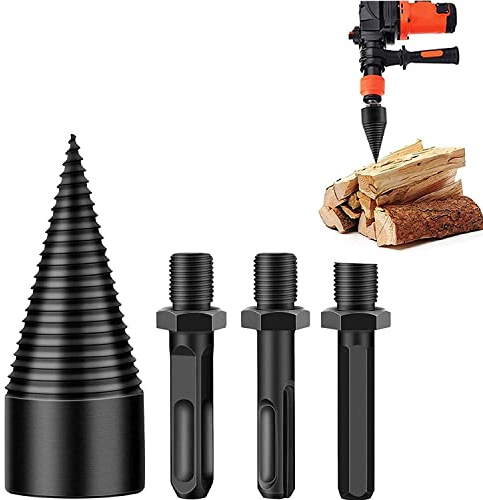 Fendeuse de Bûches 45mm,Fendeuse de bûches, fendeuse à bois perceuse sûre, fendeur de bûches, Fendeur de Bûche pour Fendre du Bois, Foret à Bois pour machine à bois de chauffage (Hex+Square+Round)