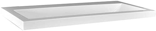 Saqu Studio Waschbecken 80x36 cm - ohne Hahnloch weiß - Waschbecken für Unterschrank, Waschtisch für Badmöbel Set