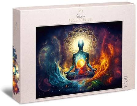 Ulmer Puzzleschmiede - Puzzle da 1000 pezzi volo dell'anima - Bellissimo motivo di puzzle spirituale sul tema dello yoga e della meditazione