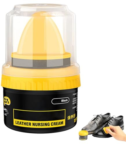 Leather Repair Cream Liquid Shoe Polish, Leder Reparatur Creme Flüssige Schuhcreme, Lederpflege Creme mit Schwammbürste, Lederpflegemittel, Universal Lederbalsam für Schuhe, Autositze (1PC, Schwarz)