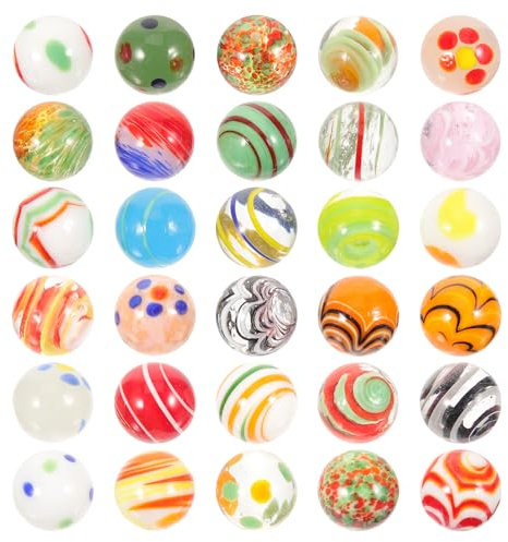 NUOBESTY Canicas De Vidrio Artesanales Multicolor 30 Piezas Bolas SóLidas Para Juegos Infantiles DecoracióN De Acuarios Proyectos Creativos 0 63 Pulgadas