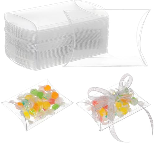 BENECREAT 40 Packung PVC-Kunststoff-Kissenbox, 11.5x8x3cm Große Durchsichtige Geschenkverpackungsboxen Für Festival-Partygeschenke, Aufbewahrungsverpackung