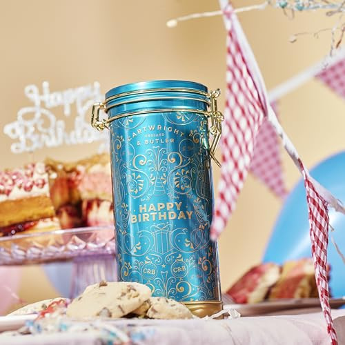 Cartwright & Butler | Happy Birthday Musical Tin - Chocolate Chunks Biscuits
