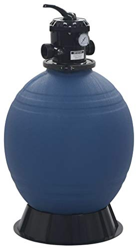 Bulliing Pool-Sandfilter mit 6-Wege-Ventil Sand FüR Pool Sandfilteranlage Poolpumpe Sandfilter Filterkessel Blau 560 mm