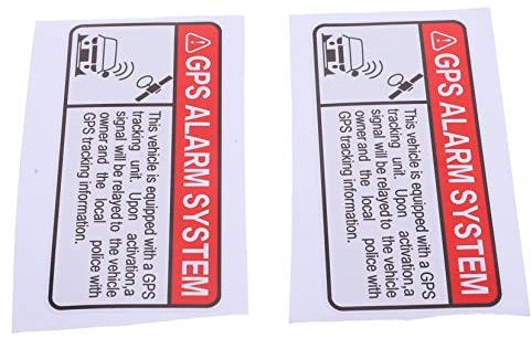 2 Pcs PVC Car Warning Decals for Vehicle Body | Alarm System Sign Style, Adhesive Set for Car Use, Eye Catching Design, Long Time Use