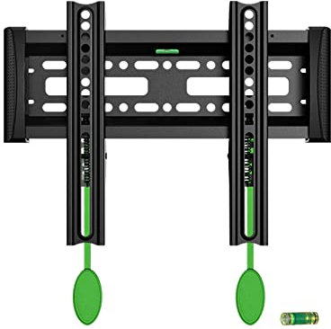 Supporto da parete per TV, ultra sottile per la maggior parte dei televisori LED, LCD OLED e al plasma da 17-37 pollici a schermo piatto curvo e salva spazio, VESA massimo 200x200 mm fino a 18,2 kg