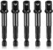 5Pcs 3/8 Impact Socket Adapter, Black 1/4 Inch to 3/8 Drill Socket Adapter Kit for Impact Driver, Automotive DIY, Extension Socket Driver Bits, Handle Nut Driver and Drills