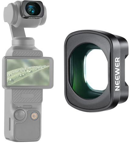 NEEWER 2X Macro Lens for Pocket 3, Magnetic Close Up Macro Photography Lens, 3 Elements in 3 Groups Multicoated HD Optical Glass, Compatible with DJI Osmo Pocket 3, Do Not Stack Filters, LS-64