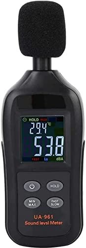 IUBGFTO Misuratore di Decibel - Fonometro Digitale, Lettore di Decibel autocalibrante, misuratore di Rumore con Display LCD Campo di misurazione 35-135 Db spl Meter