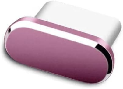 USB-C Port Metal & Rubber Charging Dock Anti Dust Protection Cover Plug Cap USB TYPE-C, Compatible with Samsung Galaxy S25 | S24 | S23 | S22 | S21 | S20 (Pink)