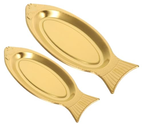RORPOIR 2 Platos Decorativos Para Pescado Al Vapor Bandeja Para Servir Pescado Bandeja Con Forma De Bandeja Para La Cena Bandeja Para Fiestas Bandeja Para Aperitivos Bandeja