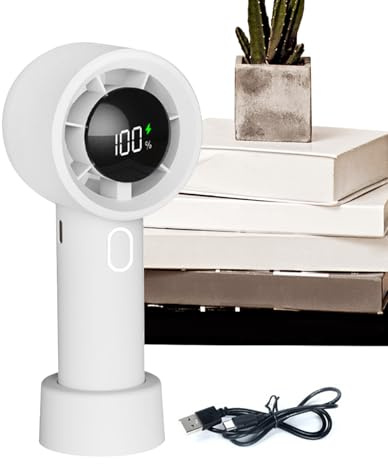 Ventilateur Portable à Main - Ventilateur à Main Portable et Rafraîchissant | Gadgets Rechargeables avec Affichage Numérique et 100 Vitesses pour Usage en Maison, Extérieur, Camping, Voyage et Road