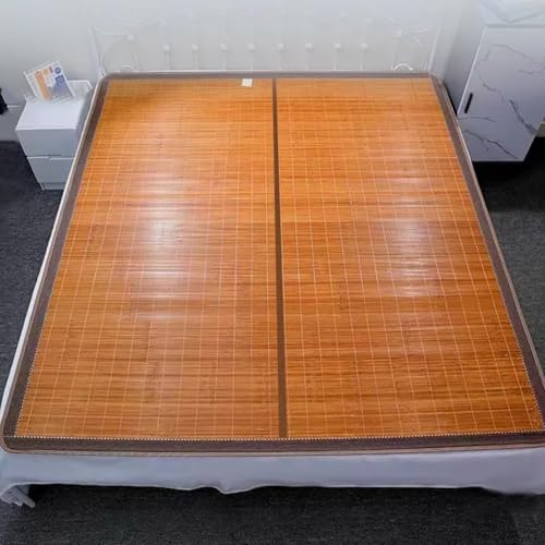 Vikbar madrassdyna i bambu – andningsbar kylsängmatta bar rotting sovmatta för varmt väder 80 x 190 cm (31 x 75 tum) – perfekt för sommarnätter resor och camping!