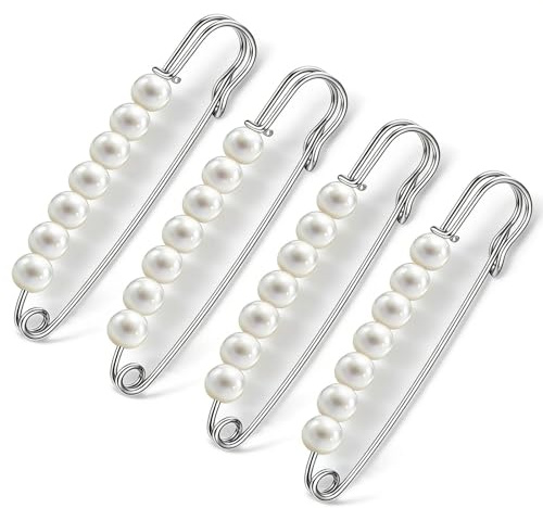 Perlenbroschen-Pins für Frauen - Dekorative kleine Sicherheitsnadeln für Kleidung, Hijab-Pin, modischer Pullover, Hemd, Röcke, Kleider, Hosen, Ärmel, Hüte, Kragen, Schals, Taschen, Treffen
