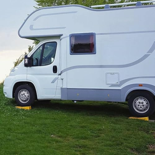 Bloques para ruedas de automóvil: bloques de nivelación para caravanas de alta resistencia de 24 x 8,2 x 4,7 pulgadas, calzos para ruedas, rampas multifuncionales, material PP | de ni