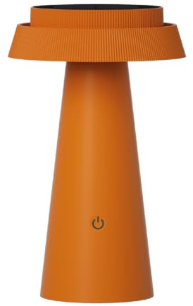 Luxus Europe - Tischlampe Solar Mambo Orange - Kabellose LED-Solar-Tischlampe für den Außenbereich – Solarbetrieben & USB-C wiederaufladbar – 3 Lichtfarben – Dimmbar – IP54 wasserfest