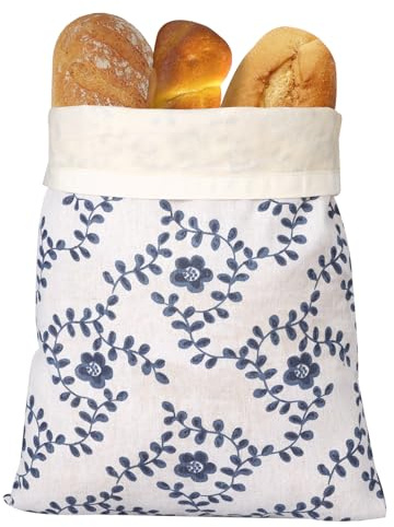 Återanvändbar bivax, brödpåse, ekologisk 32 x 42 cm, brödpåse, linne med naturligt bivax, klickförslutning, bröd, förvaringspåse för bröd, frukt, grönsaker, kex, müsli (vit, 1 stycken)