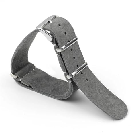 HuanJ klockarmband i läder, mjukt, 18 mm, 20 mm, 22 mm, 24 mm, ersättningsbälte, fyrkantigt silverspänne, klocktillbehör, 24mm, Läder, Ingen pärla