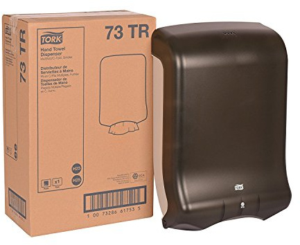 Tork 73TR Handtuchspender für Tork CB530, MB550A und MK520A, multifaltbar, C-Faltung, Kunststoff, 45,7 x 29,5 x 15,9 cm, Rauchfarben
