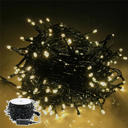 Naizy LED-ljusslinga, 80 m, 800 LED-lampor, med IP44, vattentät och 8 lägen för inomhus, utomhus, jul, fest, bröllop, gör-det-själv – varmvit