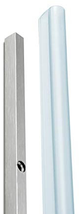 Kolibri Interior Aluminium Trägerprofil für Glas-Nischendusche, 2000 mm lang, Grau Eloxiert, Metallic Finish, 8 mm Glasstärke, Minimalistisch, 2 Jahre Garantie