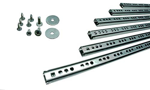 BRESKO 1 Paar (2 Stk.) 17 mm Schubladenschienen 25-50 cm Teilauszug Schubladenauszüge Kugelführung (374 mm)