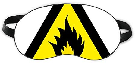 Warning Symbol Yellow Black Fire Triangle Sleep Eye Shield Soft Night Blindfold Shade Cover