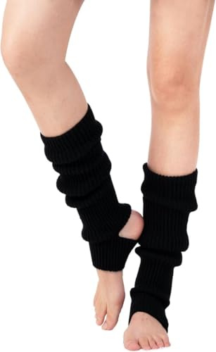 Guojanfon 1 Pair Fashion Yoga Socks for Women Girls Workout Socks Toeless Training Dance Leg Warmers (Black)
