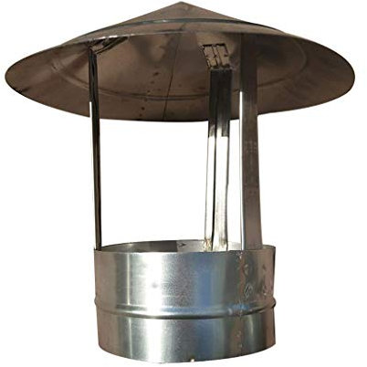 DZDZXQG Comignolo, Tetto Comignolo Canna fumaria Tubo Coperchio Antipioggia Tappo di Protezione Terminale Riscaldamento Stufa Tubo di Scarico Comignolo Tappo Antipioggia/Acciaio zincato, 300 mm
