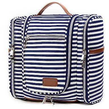 Pearl Angeli Reise-Kulturbeutel zum Aufhängen für Damen und Herren, Wasserabweisend, Kosmetik-Make-up-Tasche, Krankenhaustasche in voller Größe, mit Haken(Blau)