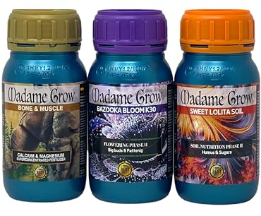 MADAME GROW dünger pflanzen grün - dünger pflanzen grün - flüssigdünger für pflanzen - universal dünger - dünger für pflanzen - aromatische früchte -deckt mangelerscheinungen ab (KIT AMAZONAS 3x250ml)